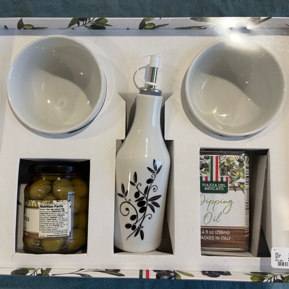 Ceramic Oil Dispenser Set with Bowls